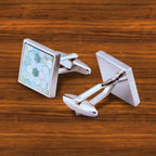 Blue Mother Of Pearl Cufflinks In Box