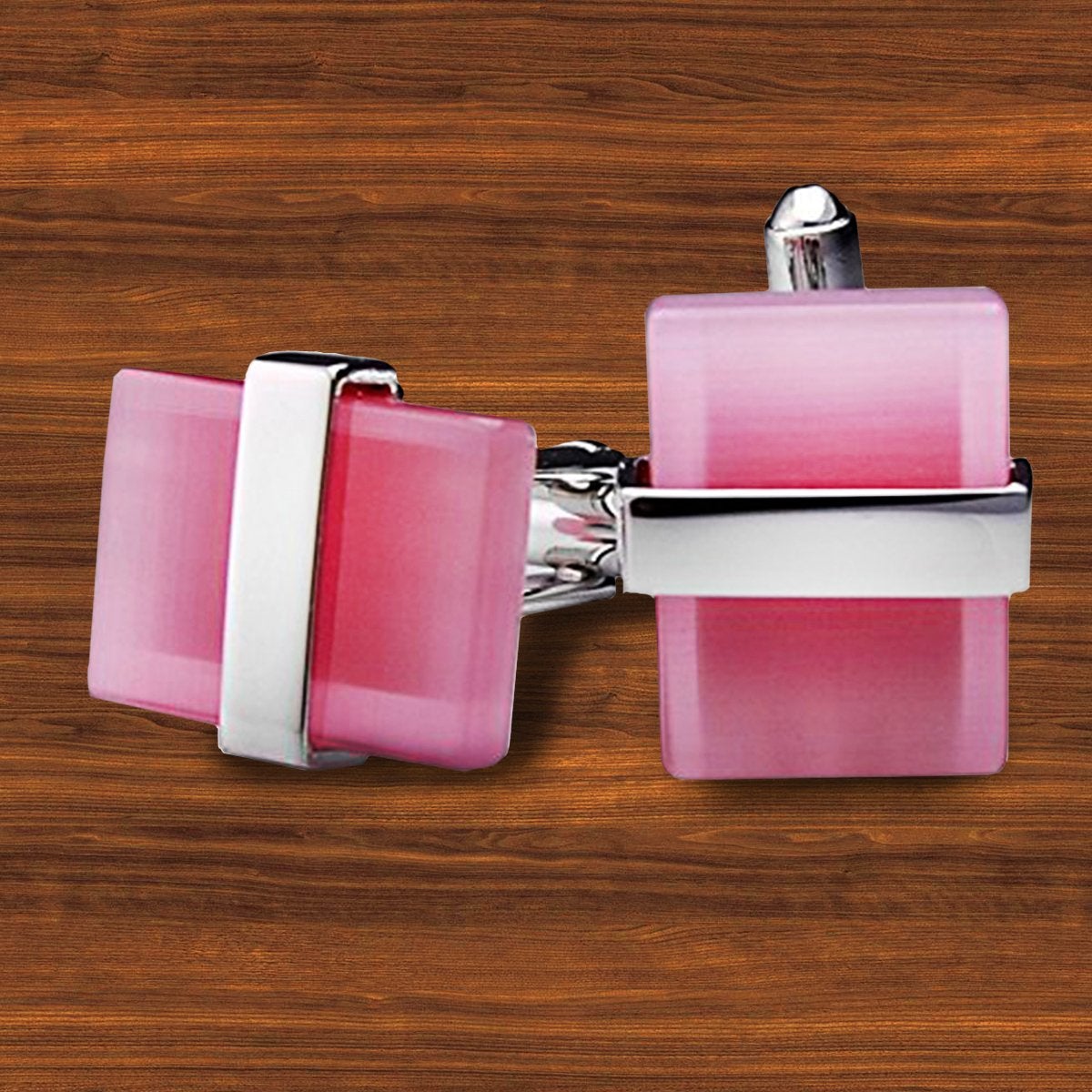 Pink Crystal Cufflinks In Box Bulk