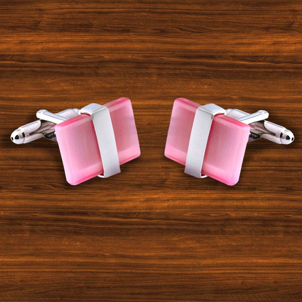Pink Crystal Cufflinks In Box Bulk Main image