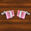 Pink Crystal Cufflinks In Box Bulk