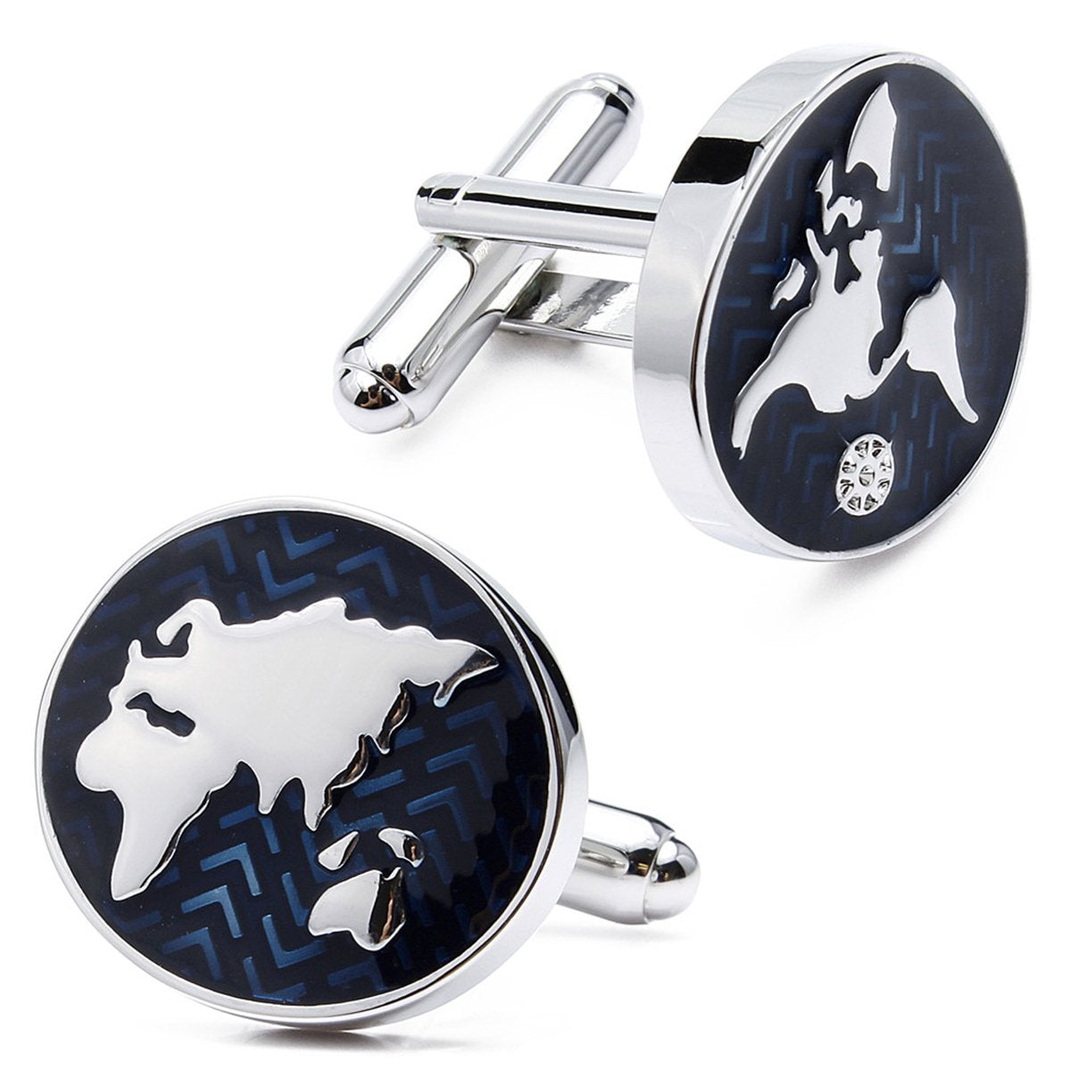 World Map Globe Cufflinks In Box Bulk