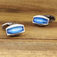Oval Blue Crystal Cufflinks In Box Bulk
