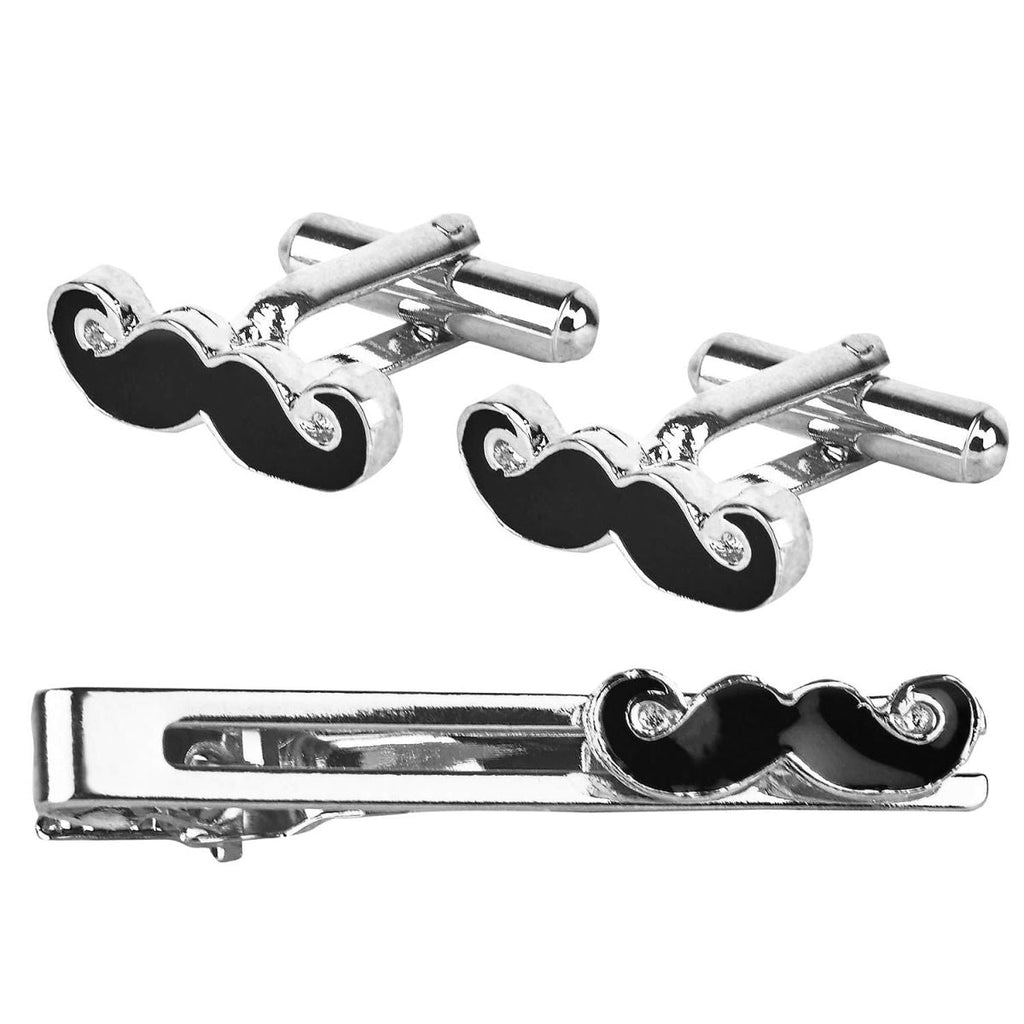 Moustache Mooch Cufflinks Tie Pin Set In Box Bulk