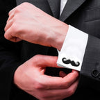 Moustache Mooch Cufflinks Tie Pin Set In Box Bulk