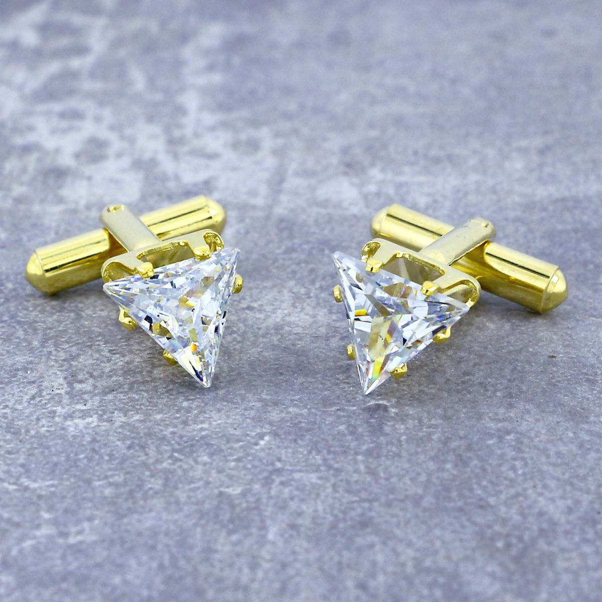 Trillion Diamond Cufflinks Set In Box Bulk Secondary image