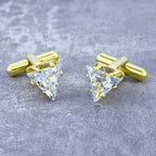 Trillion Diamond Cufflinks Set In Box Bulk