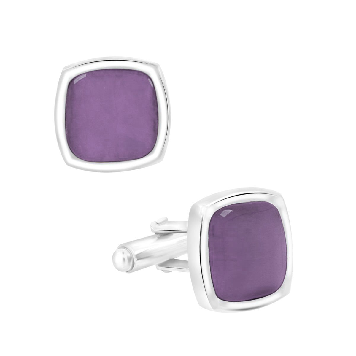 Formal Purple Silver Rhodium Office Formal Shirt Blazer Cufflink Pair Men Gift Box Secondary image