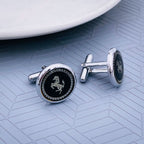 Black Silver Prancing Horse Cufflinks For Men Bulk