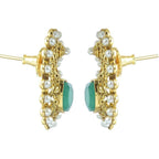 Pearl Emerald Green Gold Plated Paisley Earring For Women Bulk