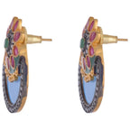 Gold Designer Blue Green Red American Diamond Victorian Earring Bulk