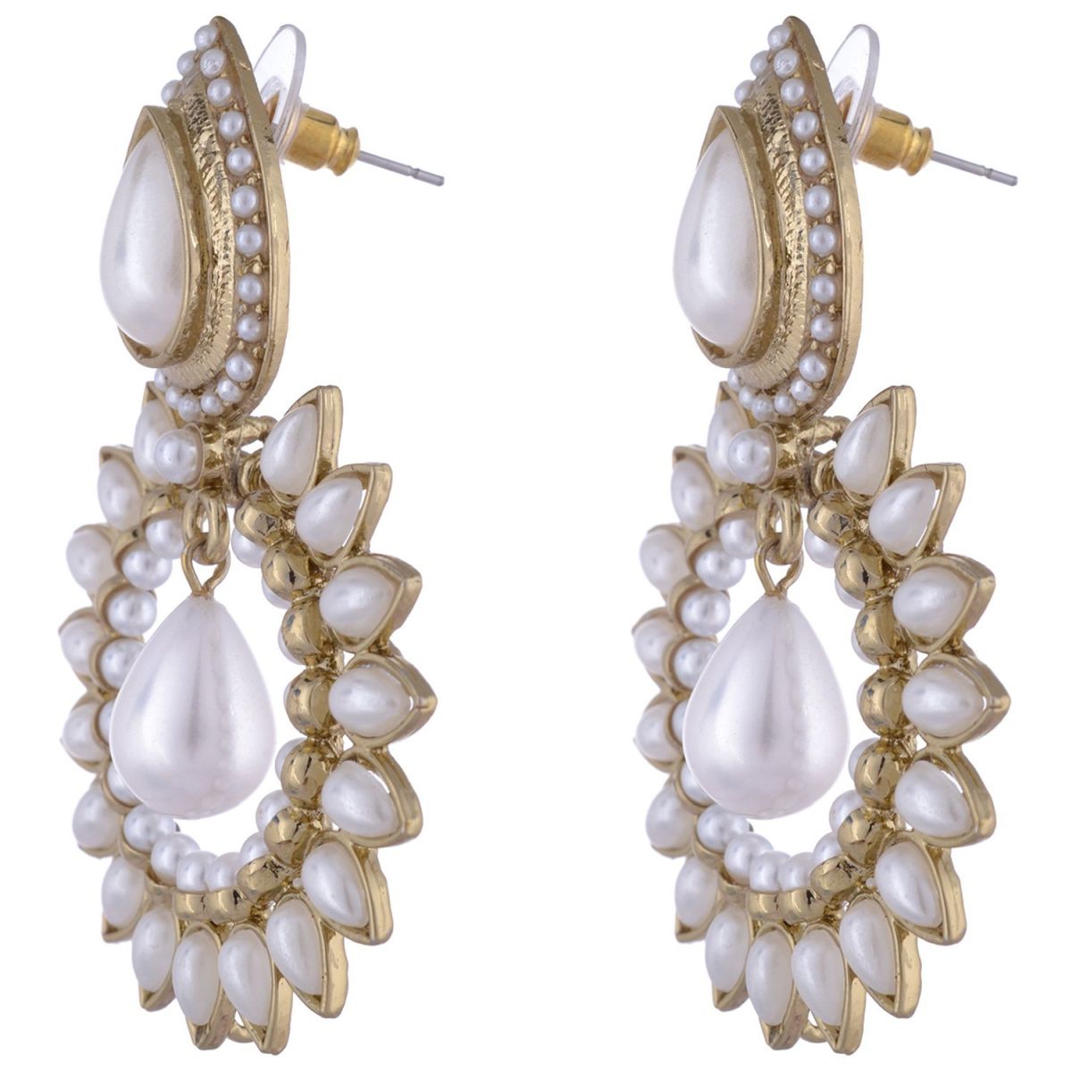 Traditional Antique Gold Plated Pearl Jhumki Earring For Women Bulk Secondary image