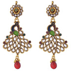 Peacock Antique Gold Plated Meenakari Kundan Earring For Women Bulk