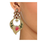 Red Green Gold Plated Meenakari Pearl Earring For Women Bulk