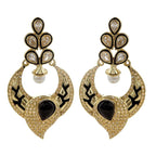 Kundan Polki Black Meenakari Pearl Earring For Women Bulk