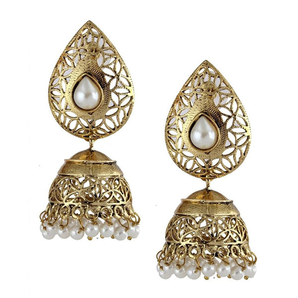 Filigree Gold Plated Pearl Jhumki Earring For Women Bulk Main image