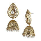 Filigree Gold Plated Pearl Jhumki Earring For Women Bulk