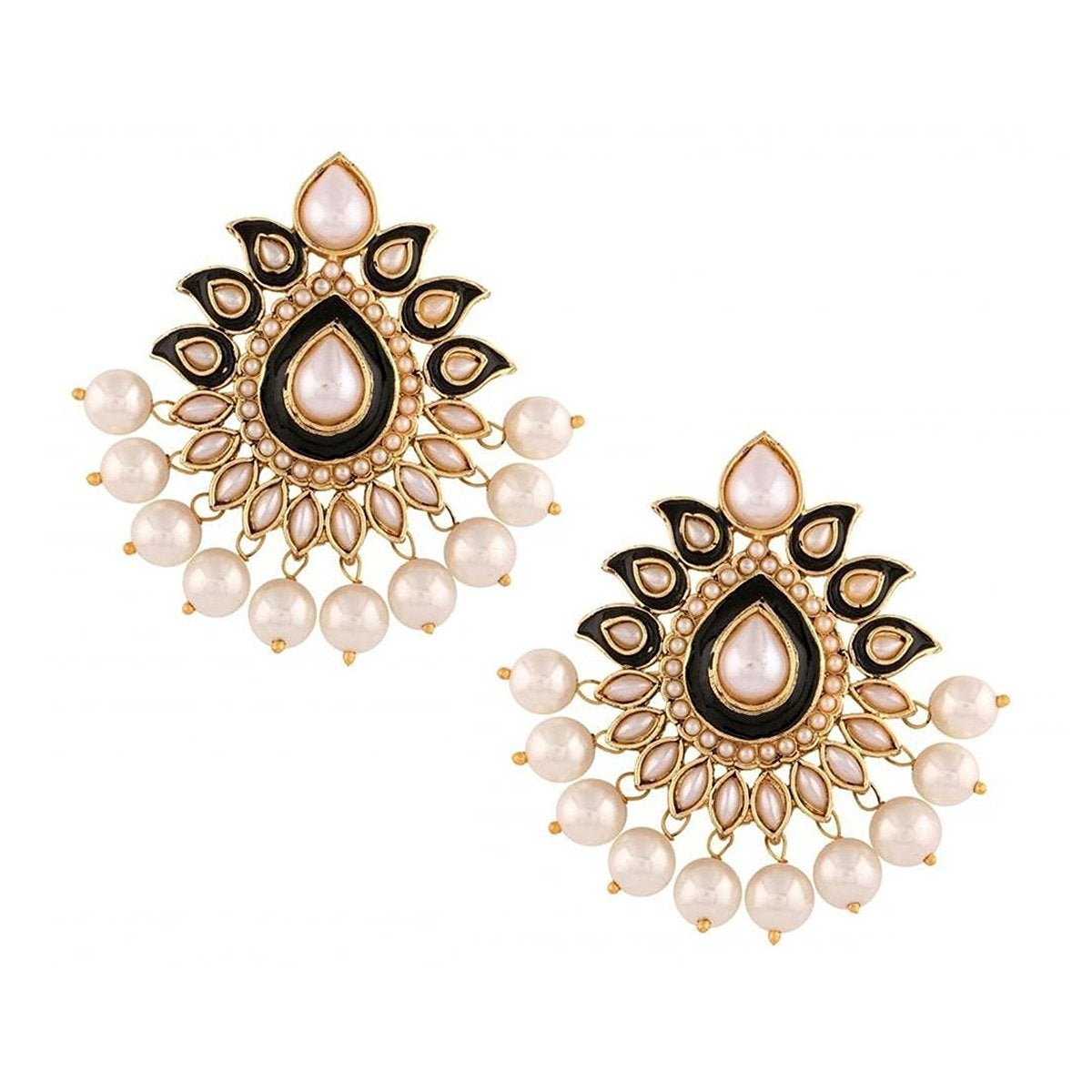 Traditional Black Meenakari Pearl Earring For Women Bulk Main image