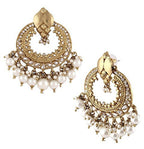 Pearl Kundan American Diamond Antique Gold Chaand Jhumki Earring Bulk