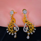 American Diamond Gold Gold-Plated Dangle & Drop Earring For Women