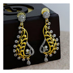 American Diamond Gold Gold-Plated Dangle & Drop Earring For Women