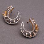 Crescent Flower American Diamond Baguette Earring For Women Bulk