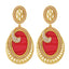 18K Gold Plated Red Stone Pearl Dangling Earring For Women Bulk