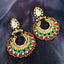 Gold Maroon Green Meenakari Large Chaand Bali Earring For Women Bulk