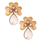 Antique 18K Gold Plated Crystal Large Flower Earring For Women Bulk