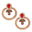 Gold Pearl CZ Maroon Green Meenakari Chaand Bali Earring Women Bulk