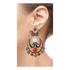Peacock 22K Gold Red Blue Green Pearl CZ Dangling Earring Women Bulk