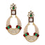 Oval Chaand Bali Gold Red Green Pearl CZ Dangling Earring Women Bulk