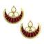 Crescent Chaand 18K Gold Maroon Meenakri Pearl Stud Earring Women Bulk