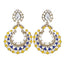 Gold Plated Blue Yellow Meenakari Large Chaand Bali Earring Women Bulk