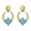 Turkish Flower Antique Gold Plated Turqoise Earring For Women Bulk