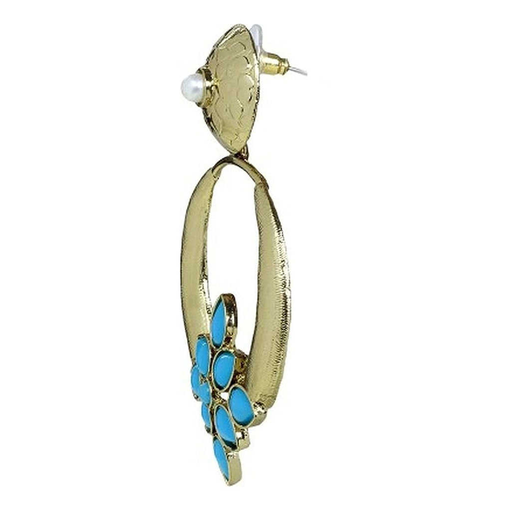 Turkish Flower Antique Gold Plated Turqoise Earring For Women Bulk