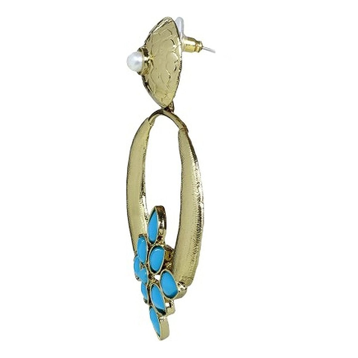 Turkish Flower Antique Gold Plated Turqoise Earring For Women Bulk