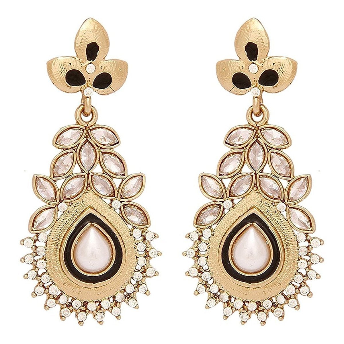 Marquise Meenakari Gold Plated CZ Dangling Earring For Women Bulk