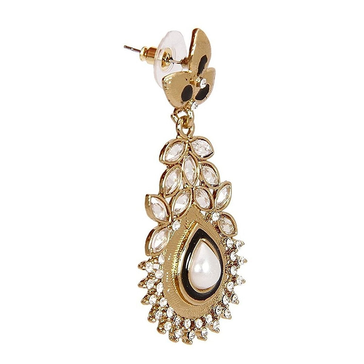 Marquise Meenakari Gold Plated CZ Dangling Earring For Women Bulk Secondary image