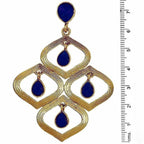 Dew Drop Antique Gold Plated Blue Dangling Earring For Women Bulk