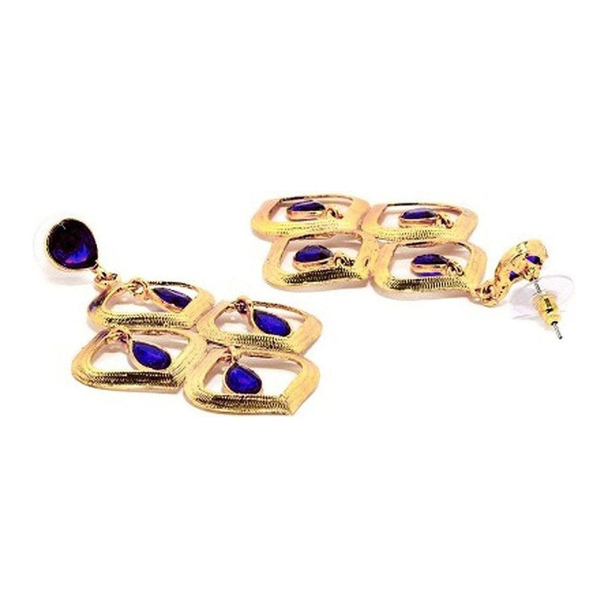 Dew Drop Antique Gold Plated Blue Dangling Earring For Women Bulk