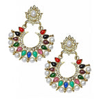 Festive Navratna Chaand Pearl Chaand Bali Earring For Women Bulk