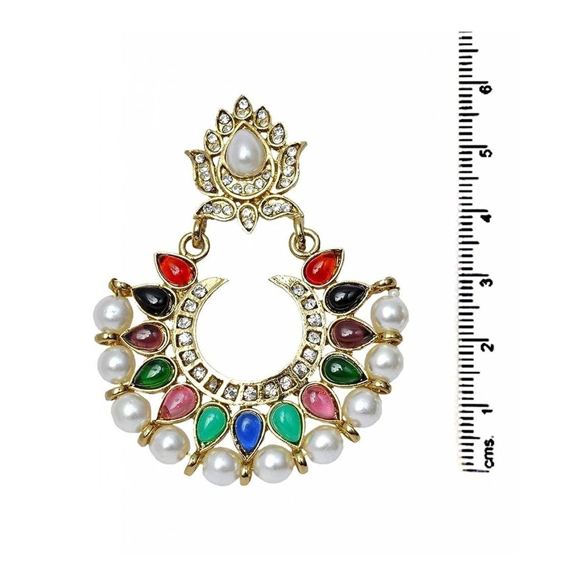 Festive Navratna Chaand Pearl Chaand Bali Earring For Women Bulk