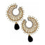 Filigree Chaand Gold Plated Black Drop Earring For Women Bulk