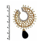 Filigree Chaand Gold Plated Black Drop Earring For Women Bulk