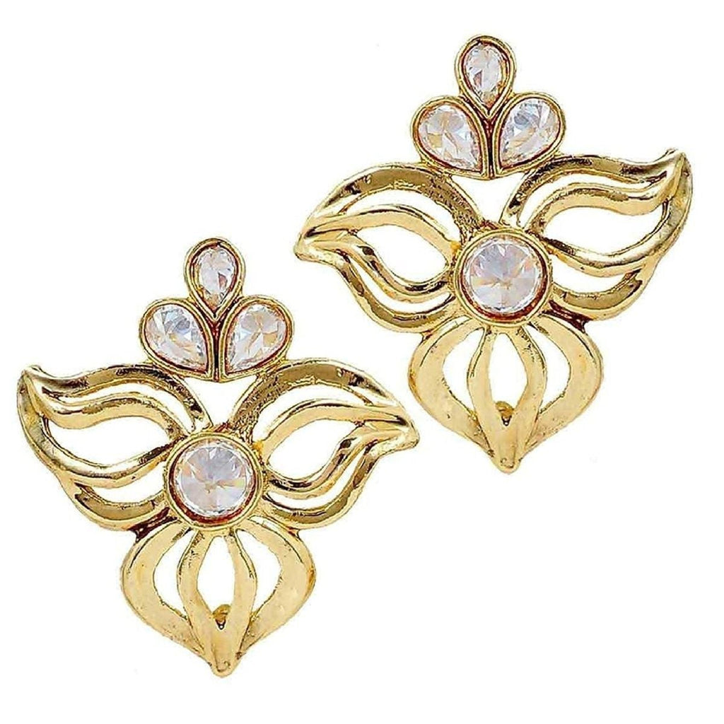 Cute Gold Plated Kundan Filigree Stud Earring For Women. Bulk