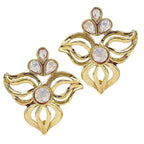 Cute Gold Plated Kundan Filigree Stud Earring For Women. Bulk
