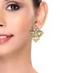 Cute Gold Plated Kundan Filigree Stud Earring For Women. Bulk