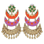 Designer Chaand Gold Plated Meenakari Dangling Earring For Women Bulk