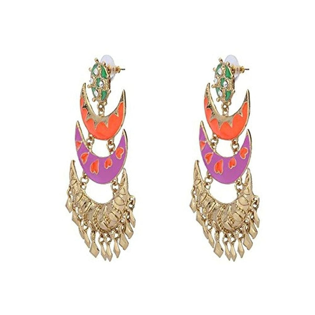 Designer Chaand Gold Plated Meenakari Dangling Earring For Women Bulk
