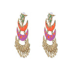 Designer Chaand Gold Plated Meenakari Dangling Earring For Women Bulk